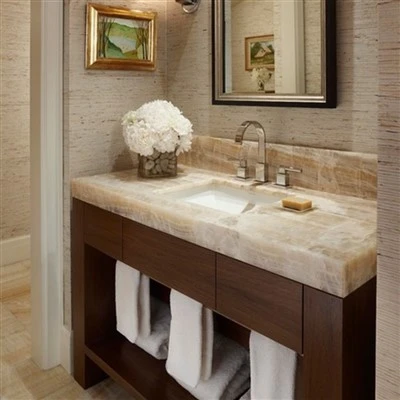 Beige Onyx Stone Vanity Top Countertop