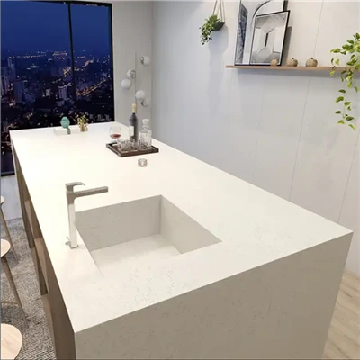 Sparkling White Quartz Kitchen Countertops