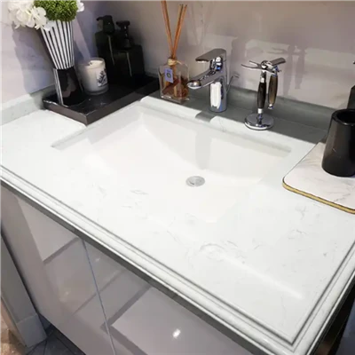 White artificial Marble Vanity Top