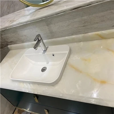 White Onyx Stone Countertops For Bathroom& Home