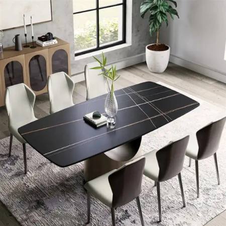 Black Sintered Stone Dining Table Black Sintered Stone Dining Table