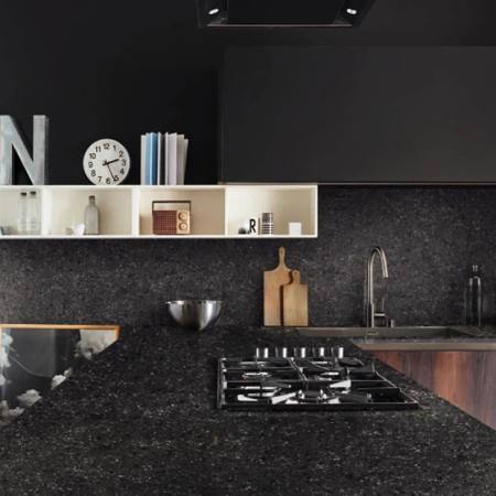 Black Terrazzo Slab Tiles For Kitchen Countertop
