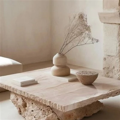 Travertine Tea Table
